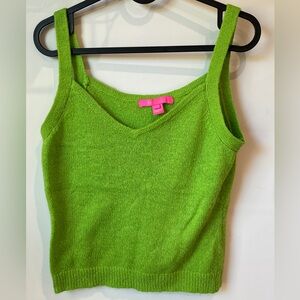 Lilly Pulitzer Popular Angeli Fresh Citrus Green Wool Blend Top Knit Tank Size S